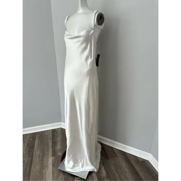 NWT Retrofete Cowl Neck Open Back Pearl Strap Electra Maxi Dress White Medium $5 - Picture 6 of 13